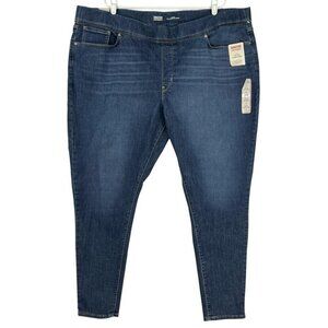 Signature Levi Strauss Women Blue Pull-On Super Skinny Jeans Sz 28L Stretch‎ NWT